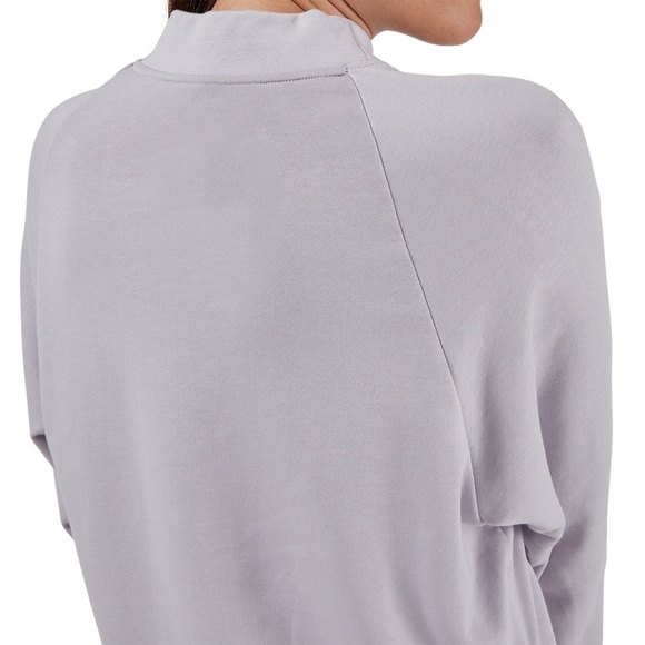 Lilac On-Running Cotton Mock Neck Sweatshirt with Zipper Side Slits Size XS - Picture 3 of 10